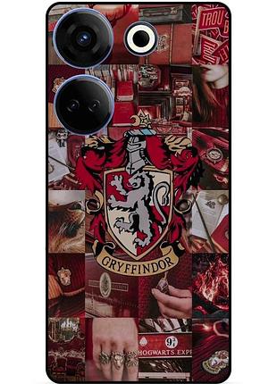 Чехол силиконовый бампер для tecno camon 20 pro с рисунком гриффиндор gryffindor гарри поттер harry potter