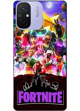Силіконовий бампер чохол для xiaomi redmi 12c з малюнком fortnite