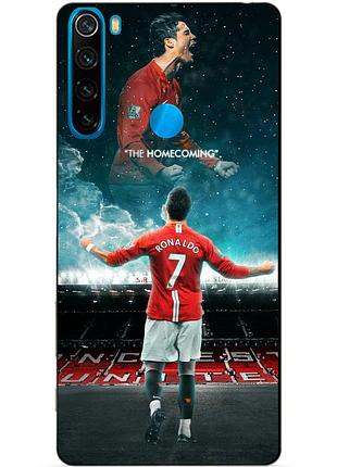 Силиконовый чехол бампер для xiaomi redmi note 8 с рисунком роналдо мю