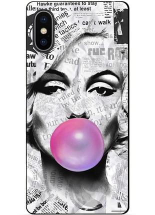 Силиконовый чехол бампер для iphone xs с рисунком мэрилин монро marilyn monroe