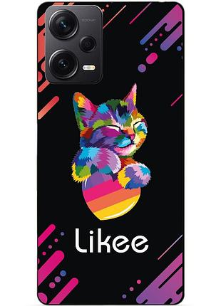 Силиконовый бампер чехол для xiaomi redmi note 12 pro plus с рисунком likee