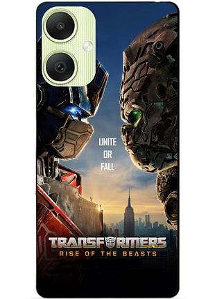 Силиконовый чехол бампер для samsung a06 с рисунком звероботы трансформеры transformers