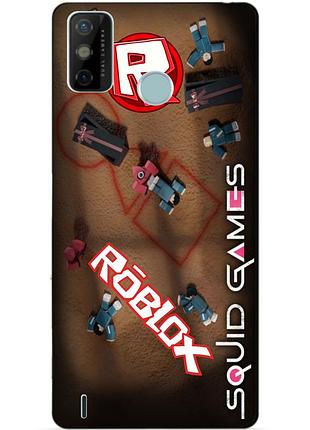 Силиконовый бампер чехол для tecno spark 6 go roblox игра в кальмара
