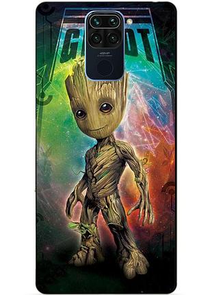 Силіконовий чохол бампер для xiaomi redmi note 9 з малюнком groot грут стражі галактики