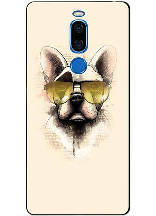 Чехол силиконовый для meizu x8 с рисунком собака в очках