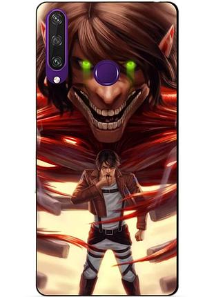Силіконовий чохол бампер для huawei y6p з аніме attack on titan