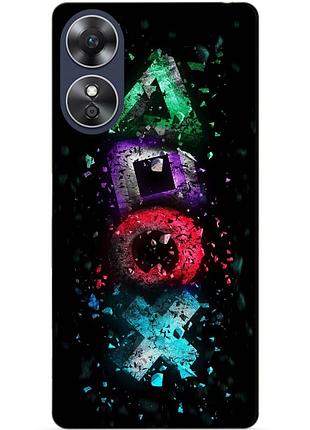 Силіконовий бампер чохол для oppo a17 з малюнком playstation