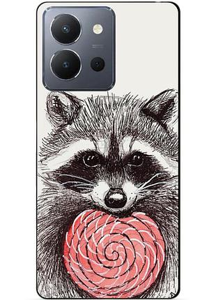 Силиконовый чехол бампер для vivo y36 с рисунком енот