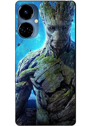 Силіконовий бампер чохол для tecno camon 19/19 pro з малюнком стражі галактики groot