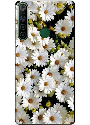 Силиконовый чехол бампер для realme 5i с рисунком ромашки