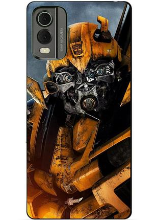 Силиконовый чехол бампер для nokia c32 с рисунком бамблби bumblebee трансформеры