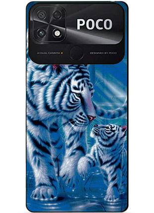 Силіконовий бампер чохол для xiaomi poco c40 з малюнком тигри