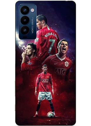 Силиконовий бампер чехол для tecno camon 18p з рисунком ronaldo mu