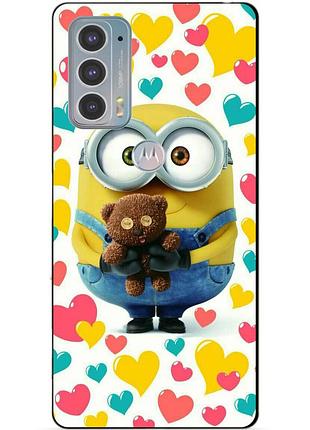 Силіконовий чохол бампер для motorola edge 20 з малюнком міньйон боб minion