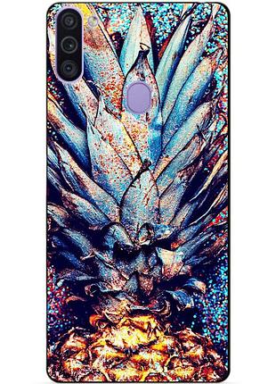 Силіконовий бампер чохол для samsung m11 з малюнком ананас