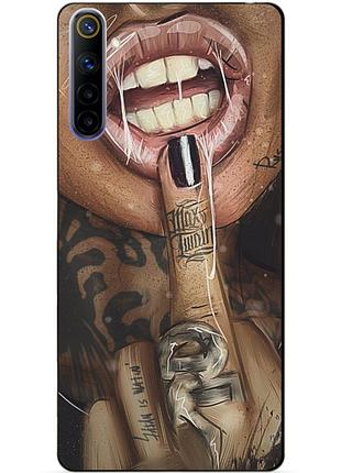 Силиконовый чехол бампер для realme 6 с рисунком swag