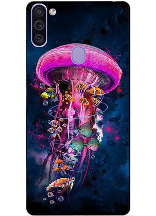Силіконовий бампер чохол для samsung m11 з малюнком медуза