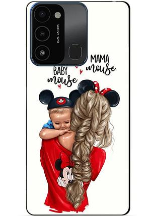 Силіконовий бампер чохол для tecno spark go 2022/spark 8c з малюнком мама та малюк