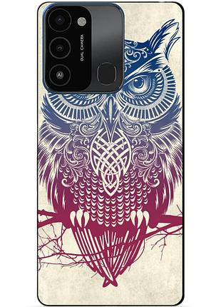 Силиконовый бампер чехол для tecno spark go 2022/spark 8c с рисунком сова