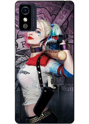 Силиконовый бампер чехол для zte blade l9 с рисунком харли квинн