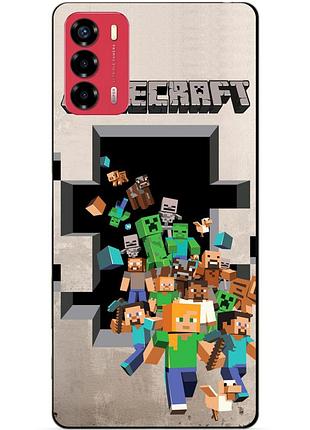 Силіконовий бампер чохол для zte blade v40 vita з малюнком майнкрафт minecraft