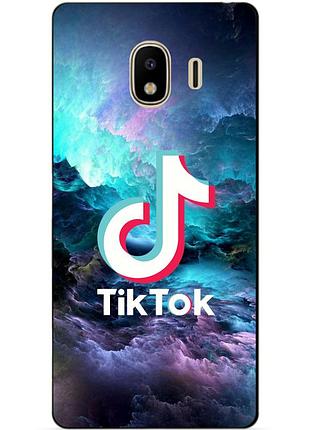 Силиконовый бампер чехол для samsung j2 2018 galaxy j250 с рисунком tik tok