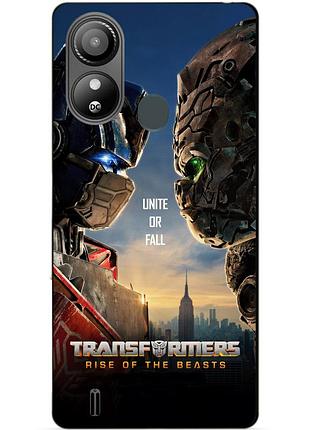 Силиконовый чехол бампер для zte blade l220 с рисунком звероботы трансформеры transformers