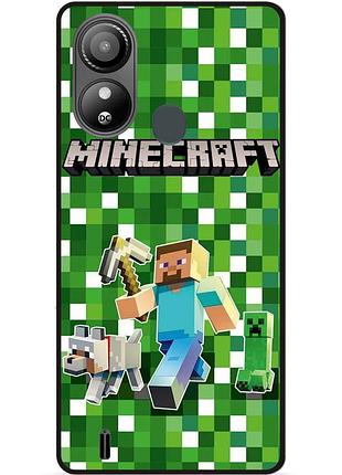 Силіконовий чохол бампер для zte blade l220 стів minecraft кріпер майнкрафт