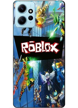 Силиконовый бампер чехол для xiaomi redmi note 12 с картинкой roblox роблокс