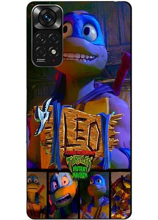 Силиконовый бампер чехол для xiaomi redmi note 11 pro леонардо черепашки ниндзя