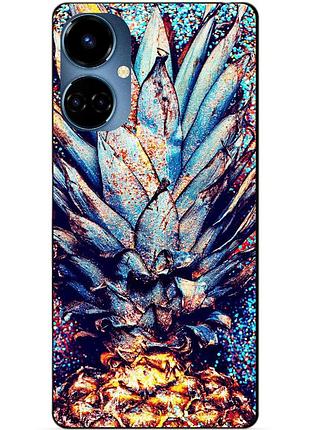 Силіконовий бампер чохол для tecno camon 19/19 pro з малюнком ананас