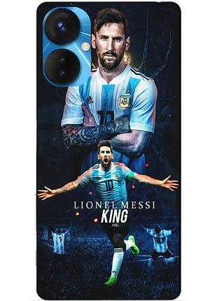 Силиконовый бампер чехол для tecno spark 9 pro с рисунком messi аргентина месси