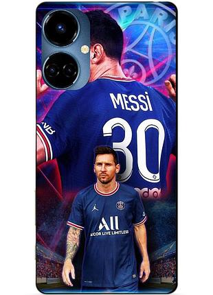 Силіконовий бампер чохол для tecno camon 19/19 pro з малюнком мессі псж messi
