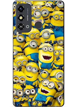 Силіконовий чохол бампер для zte blade a53 з малюнком міньйони minion