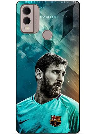 Силиконовый чехол бампер для nokia c22 с рисунком leo messi месси