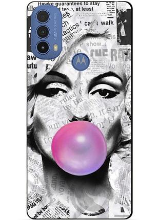 Силіконовий чохол бампер для motorola moto e20 з малюнком мерілін монро marilyn monroe