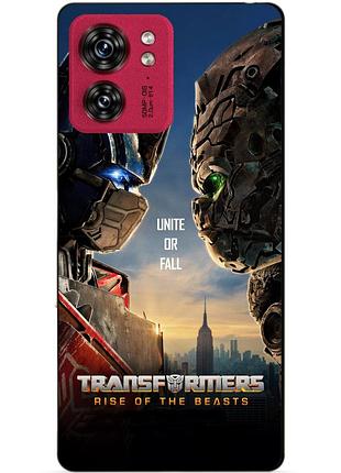 Силіконовий чохол бампер для motorola edge 40 з малюнком звіробої трансформери transformers