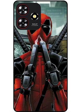 Чехол силиконовый бампер для zte blade a73 с рисунком дэдпул deadpool
