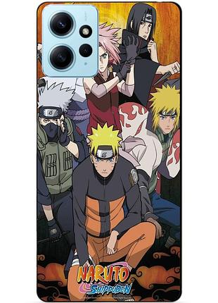 Силиконовый бампер чехол для xiaomi redmi note 12 с рисунком naruto аниме наруто