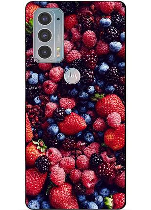 Силіконовий чохол бампер для motorola edge 20 з малюнком ягоди