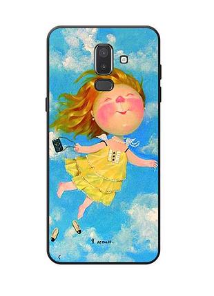 Силиконовый бампер для samsung j8 / a6 plus с рисунком гапчинская я летаю