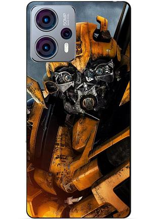 Силиконовый чехол бампер для motorola moto g23 с рисунком бамблби bumblebee трансформеры