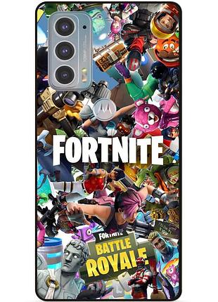 Силіконовий чохол бампер для motorola edge 20 з картинкою fortnite фортнайт