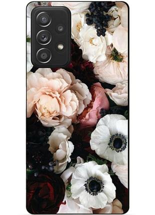Чехол силиконовый бампер для samsung a32 с рисунком маки цветы