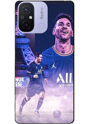 Силіконовий бампер чохол для xiaomi redmi 12c з малюнком messi psg мессі