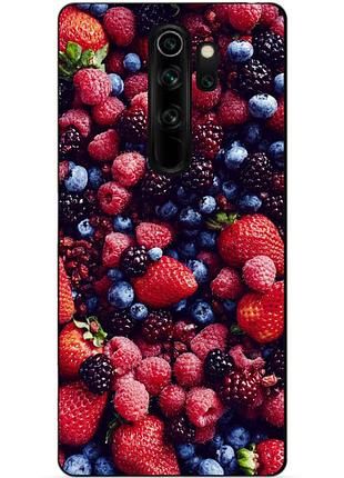 Силиконовый чехол бампер для xiaomi redmi note 8 pro с рисунком ягоды
