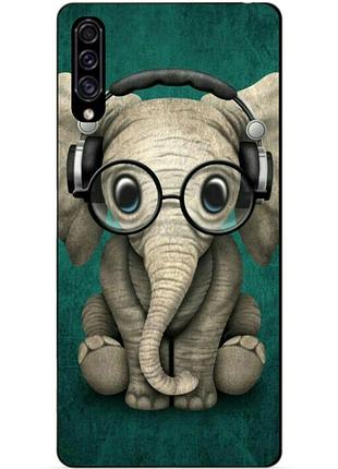 Силиконовый чехол бампер для samsung a30s 2019 galaxy a307f с рисунком слон