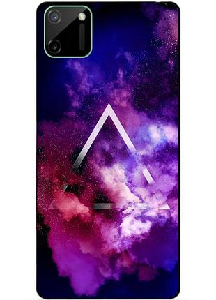 Силиконовый чехол бампер для realme c11 с рисунком космос