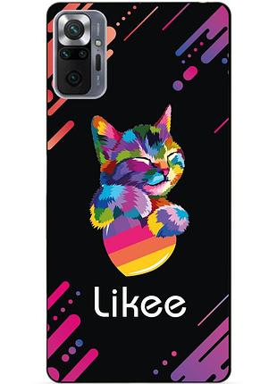Силиконовый бампер чехол для xiaomi redmi note 10 pro с рисунком likee