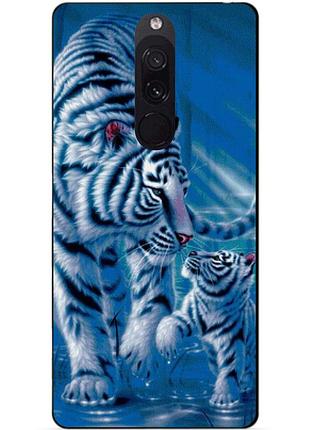 Силиконовый бампер чехол для xiaomi redmi 8 с рисунком тигры